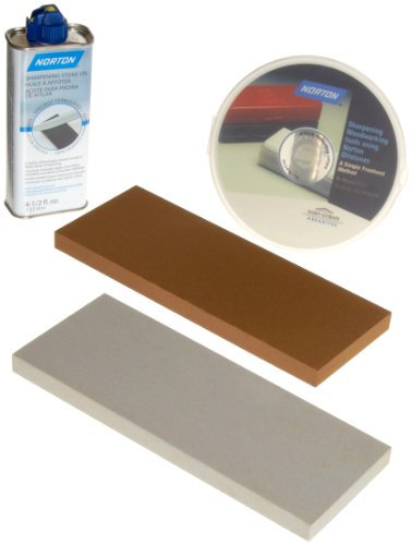 Norton Proops afilar Kit: 1) 8 x 3 tamaño mediano India Piedra, 1) 8 x 3 Ultra fina rígida Arkansas piedra