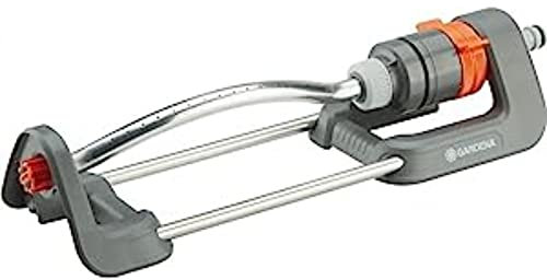Gardena Classic Viereckregner Polo 220: Rasensprenger für gleichmäßige Flächenbewässerung von 90 -220 m², Reichweite 7-17 m, Sprengweite max. 13 m, wartungsfrei dank Edelstahl-Schmutzsieb (2082-20)