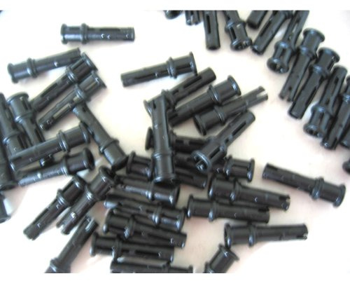 40 Stück LEGO TECHNIC Pin lang mit Stopper in Schwarz.