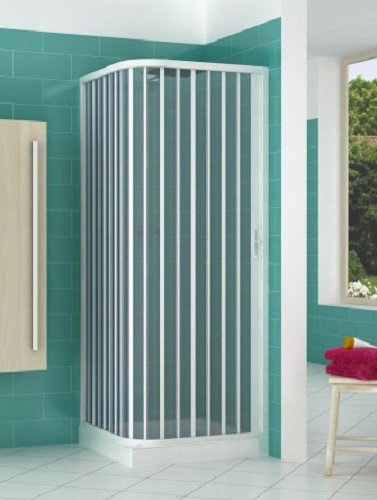 Mampara de ducha de 100 x 100 cm, de PVC, mod. Luna con apertura lateral