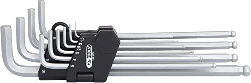 KS Tools 151.3200 Kugelkopf-Innensechskant-Winkelstiftschlüssel-Satz im Klapphalter, 10-tlg