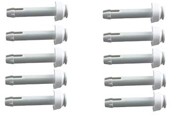 poolomio® Stift Splint Pin für Intex Frame Pool, 10er Pack, inkl. Gummikappen, Ersatzteil für Intexpool, Länge: 60 mm