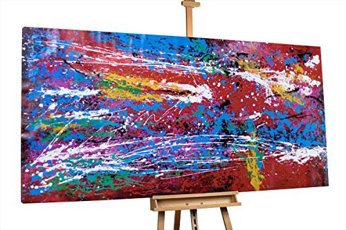 KunstLoft® XXL Gemälde 'Unzertrennlich' 200x100cm | original handgemalte Bilder | Abstrakt Bunt Bunt | Leinwand-Bild Ölgemälde einteilig groß | Modernes Kunst Ölbild