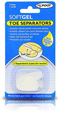 Profoot Toe Separators - Instant Relief from Corns and Calluses - Ideal for Overlapping Toes - Soft Gel Toe Spacer - Toe Spreaders (2 Pack)