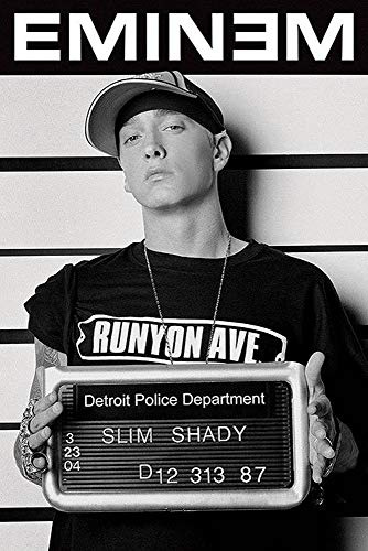 Close Up Eminem Poster criminal records (61cm x 91,5cm) + 1 pair of black poster hangers