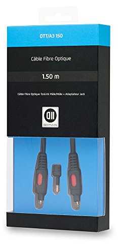 D2 Diffusion d2opt150 cavo ottico maschio/maschio + Adattatore jack maschio 3,5 mm Connettori Oro 1,50 m Nero