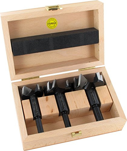 Famag Bormax 2.0 WS 1622530 Forstner Drill Bit Set (3 Pieces, Size Ø 40-60, for Wood Materials, MDF, Hardwood, with Wooden Box)