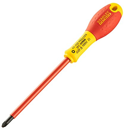 STANLEY 0-65-419 Tournevis - Gamme FATMAX - Fabriqués En France - Lame En Acier - Sablage De L'Empreinte - Poignée Soft Grip - Liaison Quasi Incassable - Finition Anticorrosion