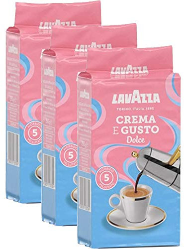 Lavazza Crema e Gusto Dolce, Caffè macinato, 3x 250g
