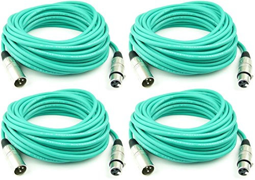 Adam Hall Cables 4 Stück K3MMF1000GRN Mikrofonkabel 10m Grün XLR female auf XLR male DMX Audio Kabel 3 pol polig (10 m, Grün, 4)