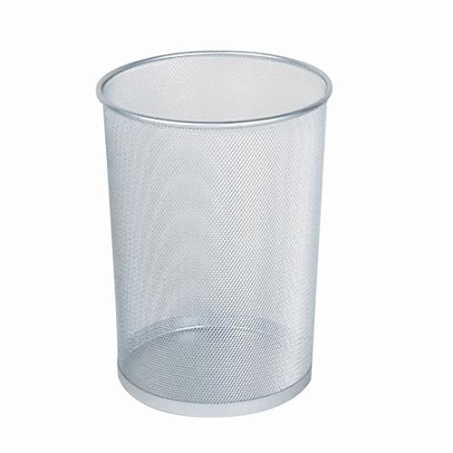 Rubbermaid Commercial Products Concept Collection Mesh Metal Trash Can 5-Gallon Fits Under Desk Silver Wastebasket for School/Office/Home/Bathroom