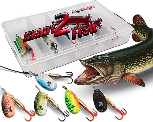 Wild Devil Baits Spinner Sortiment in Box Spinnköder Kunstköder Set Angelköder Spoon (Hecht, 12g)