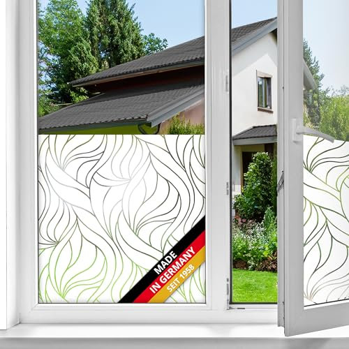 d-c-fix Fensterfolie Antwerpen Ornamente Muster statisch selbsthaftend 45 cm x 1,5 m - blickdichte Sichtschutzfolie mit UV-Schutz - Sichtschutz für Fenster Folie Milchglasfolie Klebefolie floral