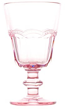 H&H Juego 4 Copas de cristal Rosa Flamenco 18 Cl