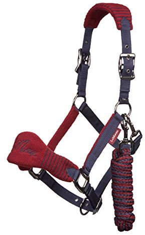 LeMieux Vogue Fleece Headcollar and Leadrope Halfter, Burgund/Marineblau, Pony