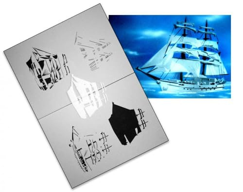 AS-043 Schiff Step by Step Airbrushschablone Größe M