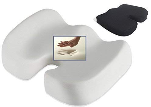 Viscoelastisches Sitzkissen viskoelastische Sitzauflage schwarz 45 x 36 x 8 cm Memory Schaum coccyx Steißbeinkissen Kissen Rollstuhl Bürosessel Chefsessel Auto LKW Bus Dekubitus Sitzpolster Reise