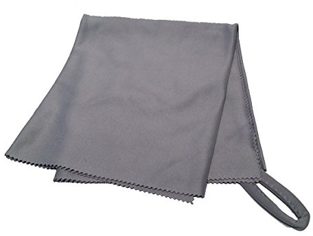 OPTOTEC GmbH Mikrofaser Werkstatttuch - Reinigungstuch mit Haken - gigantisch groß - 40 x 60cm - Grau