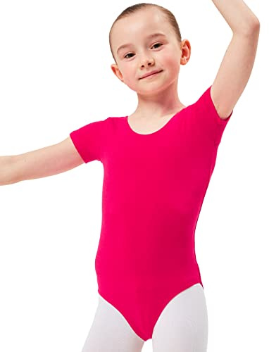tanzmuster body da danza classica 'Sally' per bambini in rosa, celeste, bianco, nero, viola, fucsia, blu marino, borgogna e lavanda