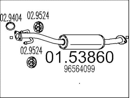 MTS 01.53860 Marmitta centrale Silenziatore centrale