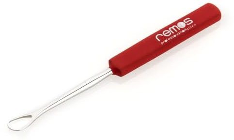REMOS Ear Wax Remover Made of Stainless Steel - Easy Ear Wax Removal Red 7 cm