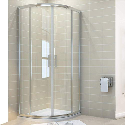 ELEGANT 800 x 800 mm Quadrant Shower Enclosure Cubicle Sliding Glass Door | 6mm Tempered Safety Glass, Shower Enclosure Cubicle Door, Stainless Steel Bar Handle