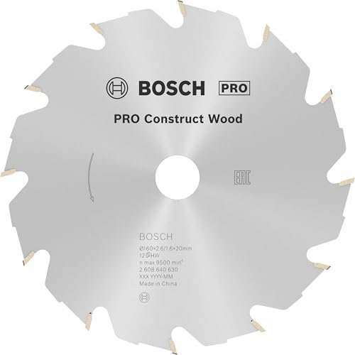 Bosch Accessories Bosch Professional 1x Kreissägeblatt Construct Wood (für Holz, Sägeblatt Ø 160 x 20 x 2,6 mm, 12 Zähne, Zubehör Kreissäge)