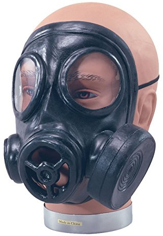 Black Rubber Gas Mask - 1 Pc, Latex Headpiece, Perfect for Halloween Costume, Themed Parties & More Halloween