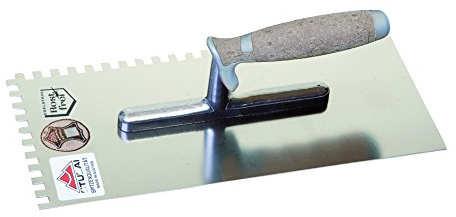 Stubai Glättekelle rostfr. Zahnung, gebogen Heft 4 mm, 433650