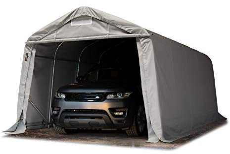 Garagenzelt Carport 3,3 x 6,0 m in grau Unterstand Lagerzelt PVC 800 N Plane und Stabiler Stahlrohrkonstruktion