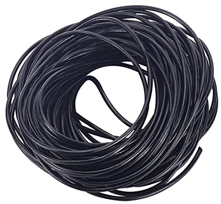 PH PandaHall 10 m Cowhide Leather Cord Round 2 mm for DIY Jewellery Making Necklace and Bracelet, Black