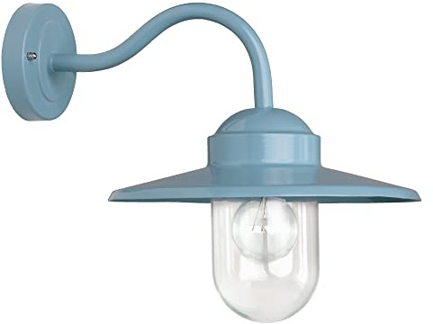 KS Verlichting Hoflampe Dolce - Wandleuchte im Landhausstil, ohne Bewegungsmelder & Leuchtmittel - Für Hof & Garten - Pulverbeschichtetes Aluminium, handgemacht - Für Halogen & LED - Max. 60W, Blau