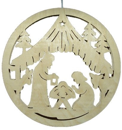 alles-meine.de GmbH Holz Bastelset 3-D - Laubsäge beleuchtetes Fensterbild Heilige Familie - zum Aussägen und Laubsägen/zum selber basteln - incl. Beleuchtung ! - Echt Erzgebir..