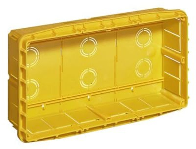 Bticino 16207 Scatola di Derivazione da Incasso Predisposta per Suddivisione in 3 Scomparti, Giallo