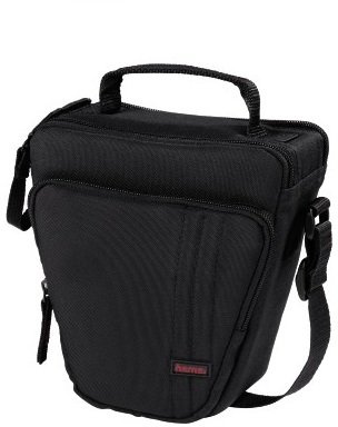 Hama 126677 enveloppe Noir épaule Sac Banane pour Appareil Photo-Etui Housse d'Épaule (Universel Sac Main Noir tendue Polytex)