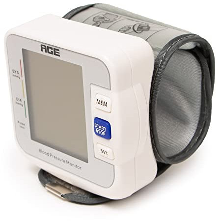 Primacare Medical Supplies DS-8006 Wrist Blood Pressure Digital Heartbeat Monitor, BP Cuff Portable Plastic Case, Battery Operated, 2 Sets of 90 Memory