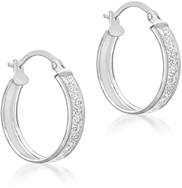 Carissima Gold Damen Stardust Kreole 9k (375) Weißgold