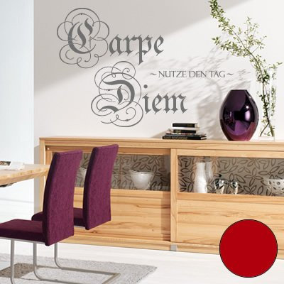 A275 - Adhesivo de pared Carpe Diem (disponible en 40 colores y 3 tamaños), vinilo, rojo, 155cm x 105cm