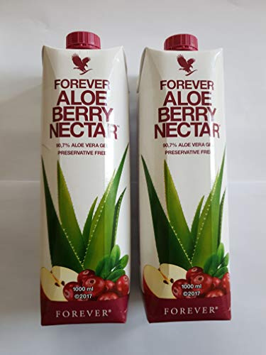 Forever - Nettare di Aloe Vera e mirtilli rossi da bere, 2 confezioni sigillate da 1 litro