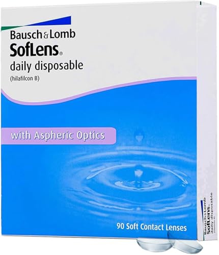 Bausch + Lomb SofLens daily disposable Tageslinsen, sphärische Kontaktlinsen, weich, 90 Stück BC 8.6 mm / DIA 14.2 / -1.25 Dioptrien