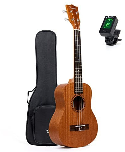 Kmise Professionelle 66 cm Tenor Ukulele Hawaii Gitarre Musikinstrumente Sapeli 18 Bund W/Tasche und Stimmgerät