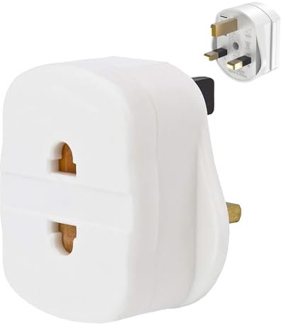 UK 2 to 3 Pin Adaptor Plug For Shavers And Toothbrushes Simply Plug it into the UK Socket And Insert The Two-Pin Shaver or Toothbrush Plug White