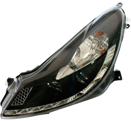 AutoStyle Satz Scheinwerfer TFL-Look passgenau | kompatibel mit Opel Corsa D 2006-2010 - Schwarz