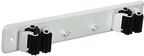 Brinox B70650D - Cuelga escobas con Rodillos, 27,5 x 5 x 4,2 cm, Color Lacado Blanco