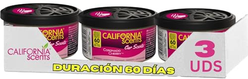CALIFORNIA SCENTS CCS-307AMAZON Car Scents Coronado Cherry Air Freshener (Pack of 3) Long Lasting Fruity Fragrance, Environmentally Friendly, Light Weight Organic Product, Pack of 3 Canisters