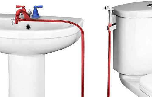 Warm Water Faucet Bidet Sprayer for Toilets and Sinks - Handheld Bidet Sprayer with Sink Hose Attachment for Bathroom Sink - Smooth Pressure & Temperature Control - Easy 10-Minute Install