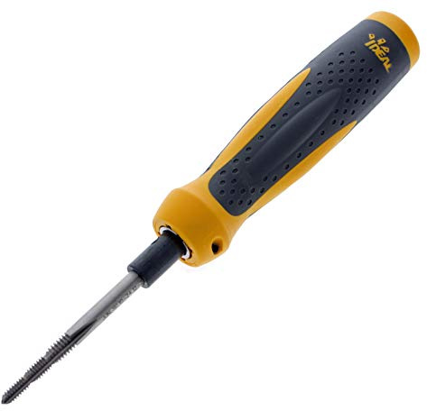 IDEAL Electrical 35-922 6-IN-1 Twist-A-Nut Tapping Tool Robust Screwdriver Tool w/ Textured Santoprene Grip, Interchangeable Head