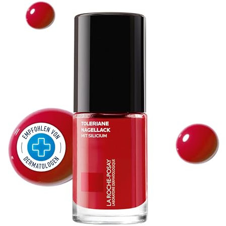 La Roche Posay Toleriane Nagellack, Für empfindliche Nägel, Kraftigend, Intensive Farbe und langanhaltender Glanz, mit UV-Schutz, Farbton 24, Perfektes Rot, 6 ml