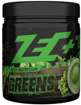 Zec+ Nutrition GREENS | Superfood Drink – Obst & Gemüse | MICRONÄHRSTOFFE | Gerstengras | Arabischer Gummi | Fruit & Greens™ Extrakt | Apfel–Faser | Spirulina | Chlorella | Acerolapulver | 300g