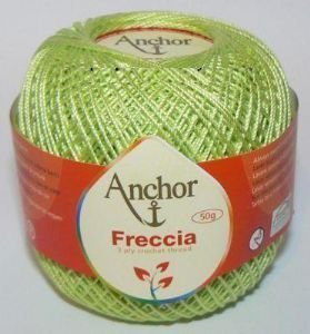 50g Anchor Freccia Häkelgarn - Farbe: 253 - limonengrün - Stärke 12